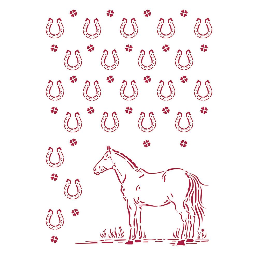 Stencil Romantic Horses ferro di cavallo