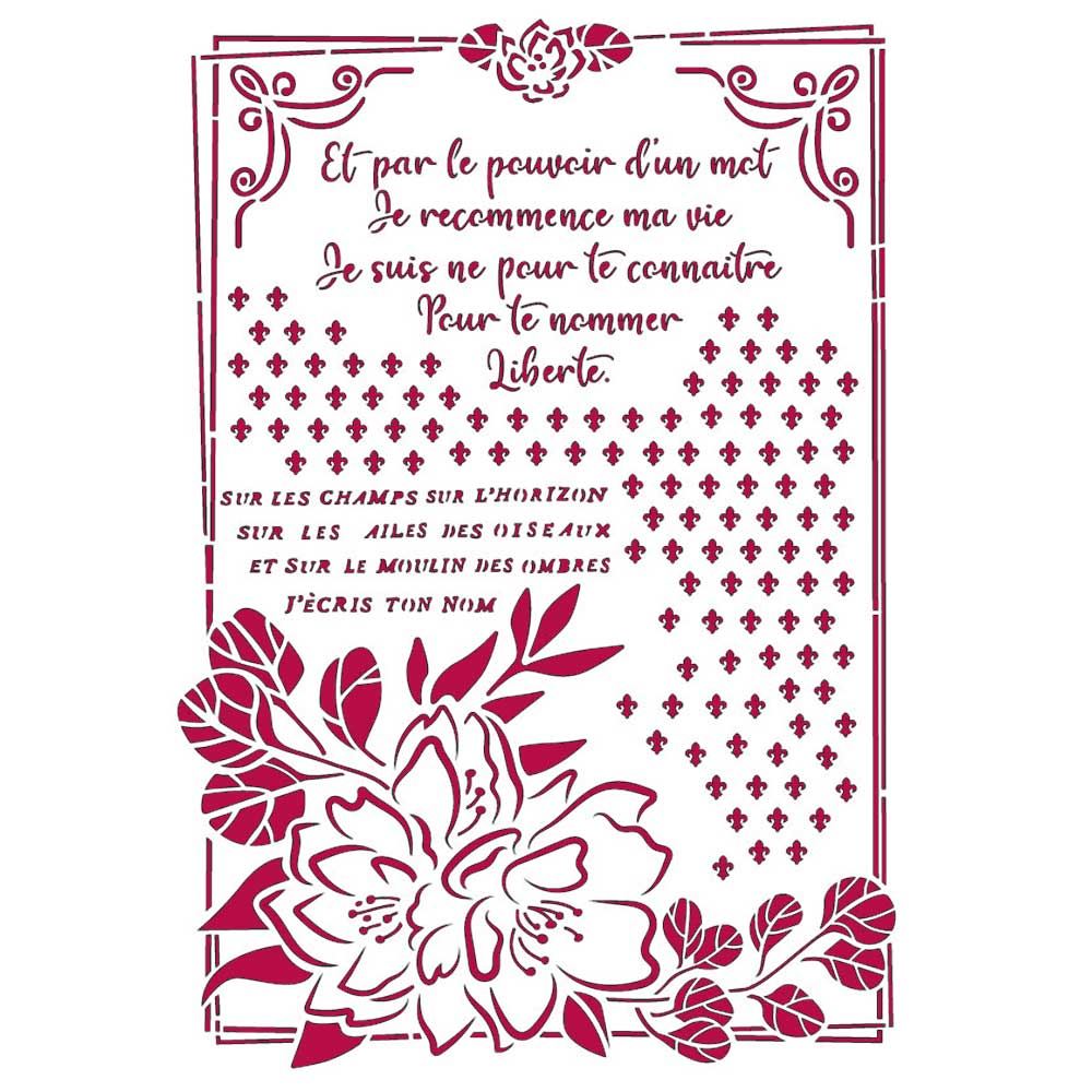 Stencil Romantic Journal Fiori e Cornice