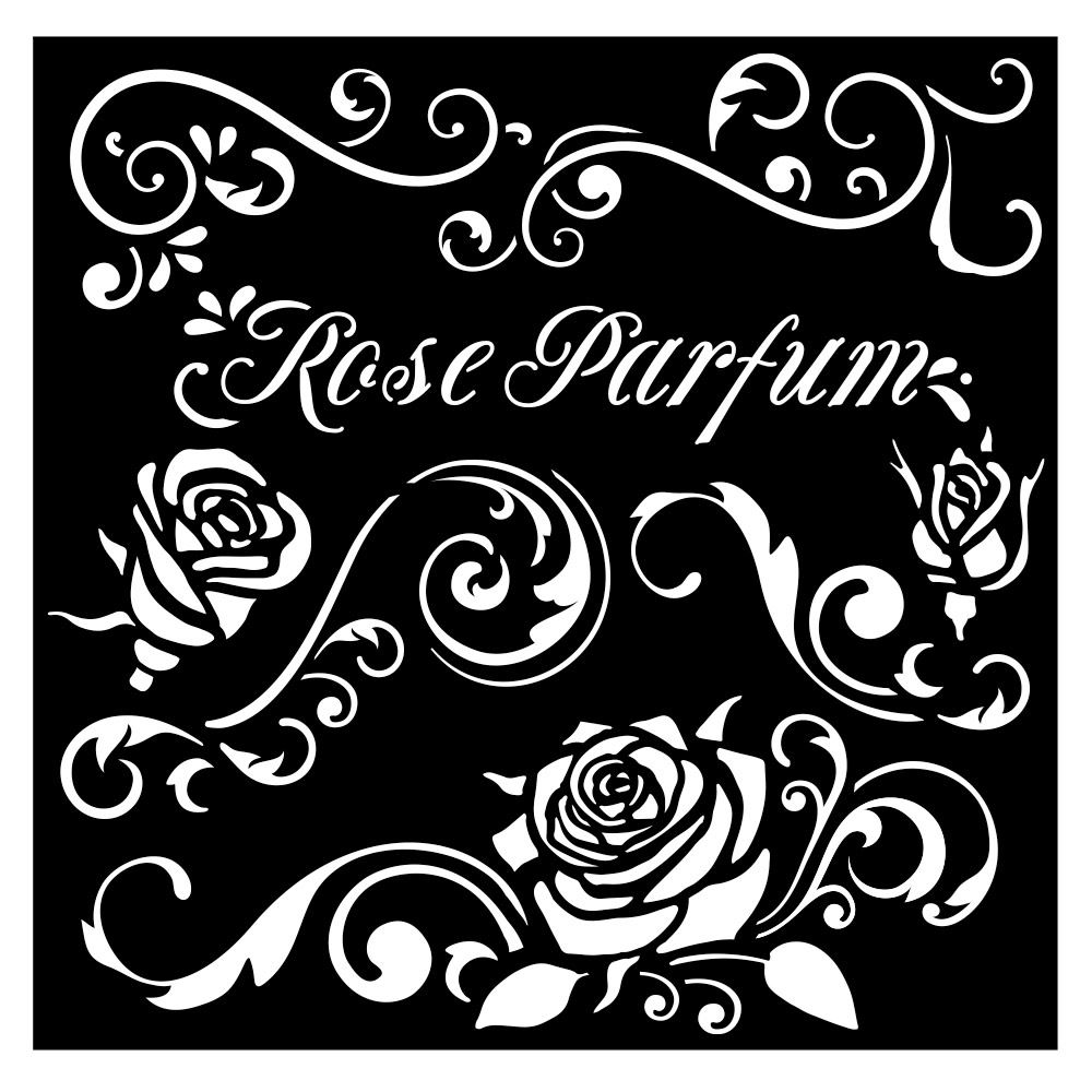 Stencil Rose parfum bordure