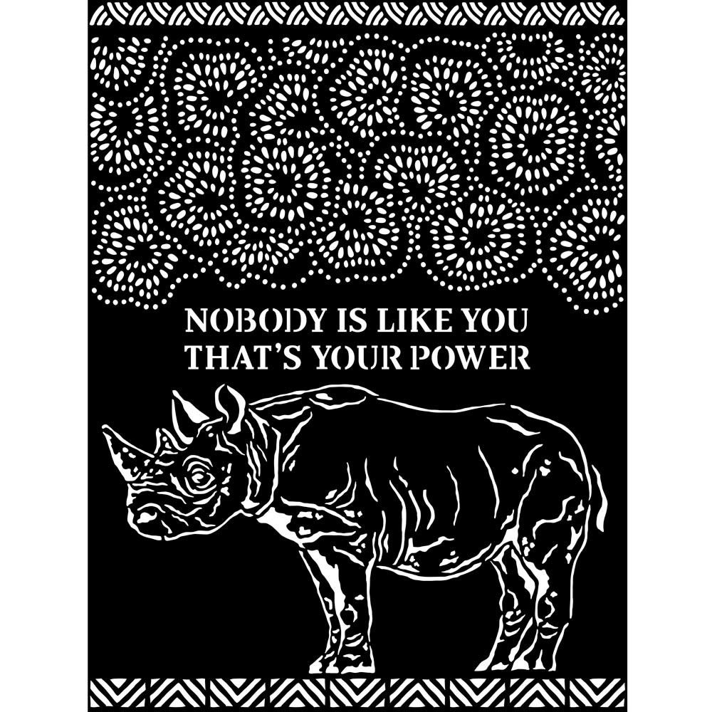 Stencil Savana Rhino
