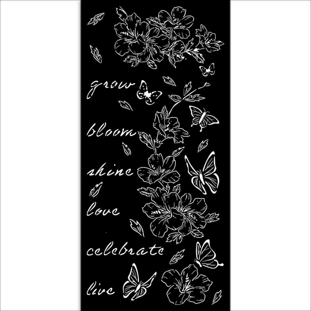 Stencil Secret Diary fiori e farfalla