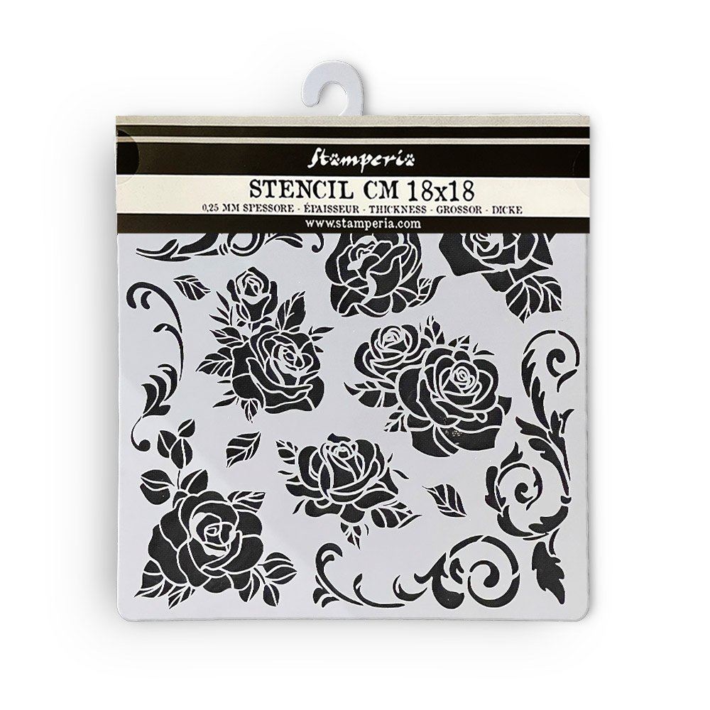Stencil Shabby Rose texture rose