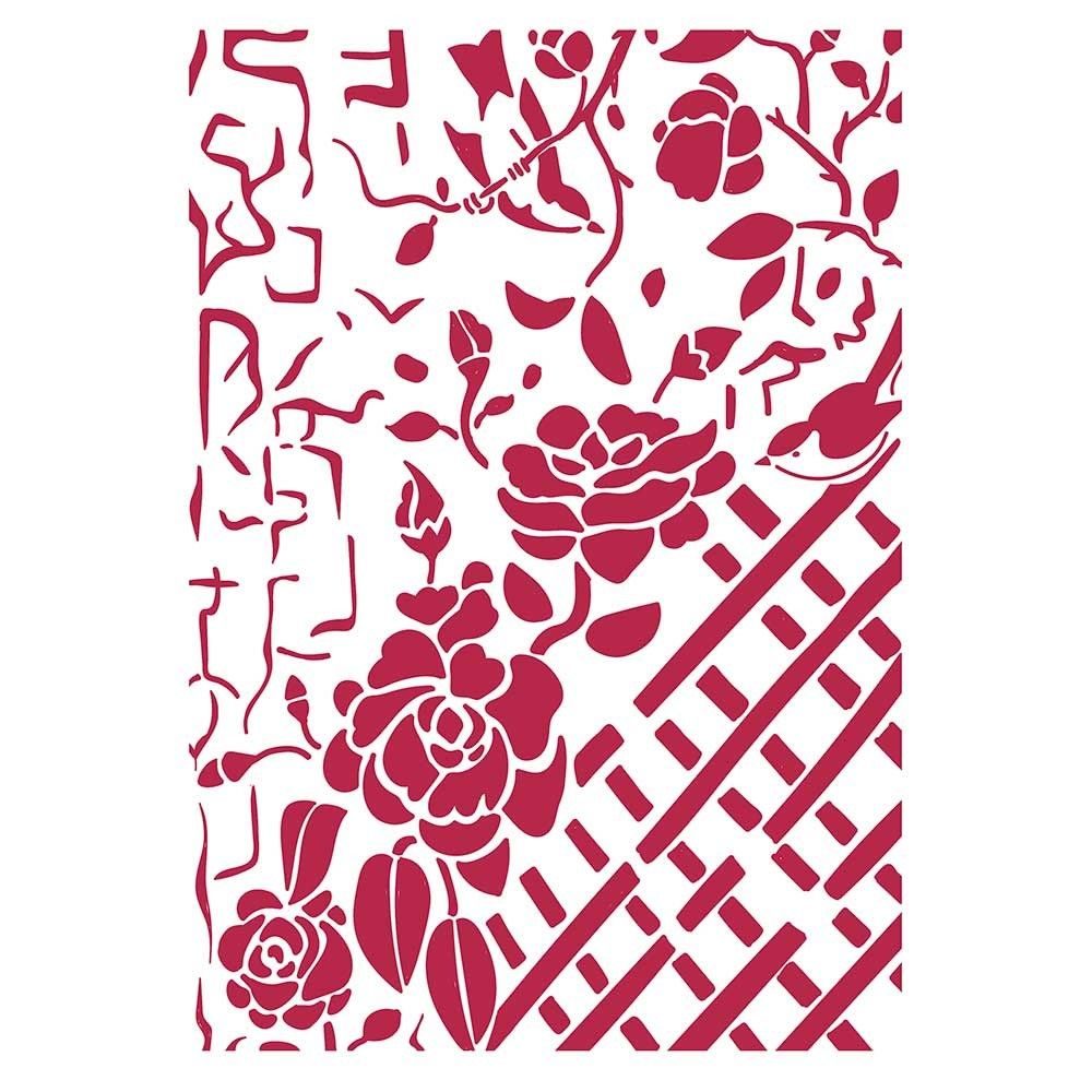 Stencil Staccionata con Rose