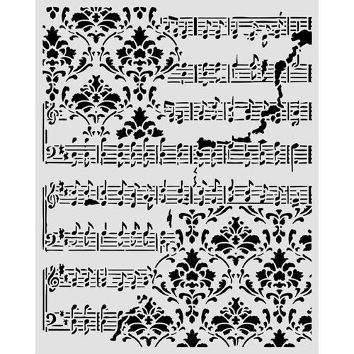 Stencil Symphony spartito e fregio
