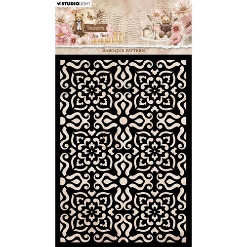 Stencil Teddy's Tea Time Mask Stencil Baroque pattern