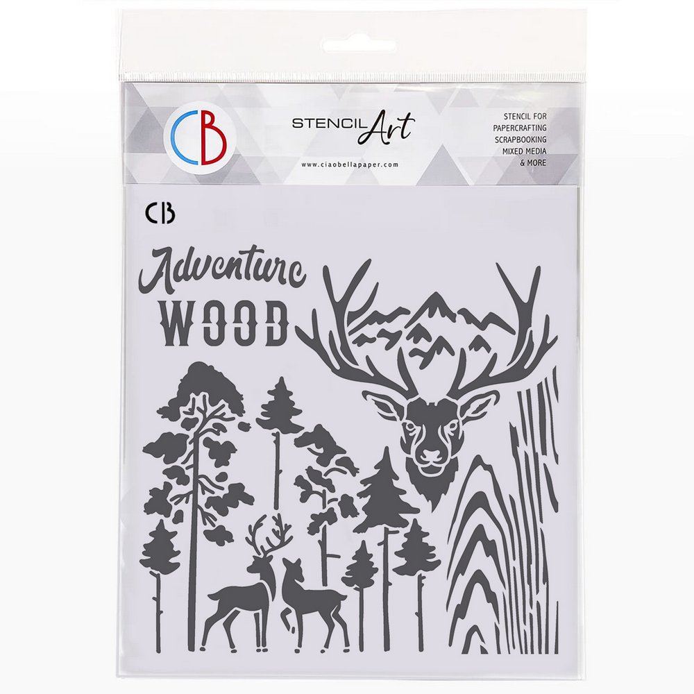 Stencil Texture Deers Forest Tales