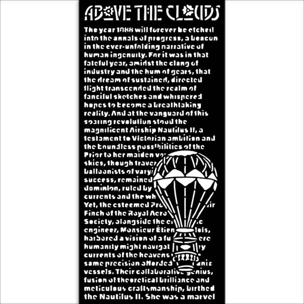 Stencil Voyages Fantastiques above the clouds