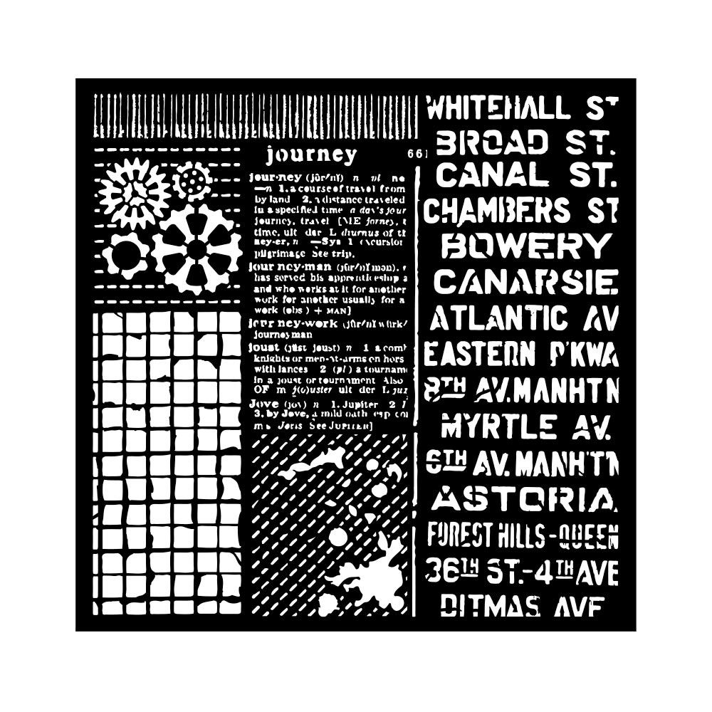 Stencil Voyages Fantastiques texture miste