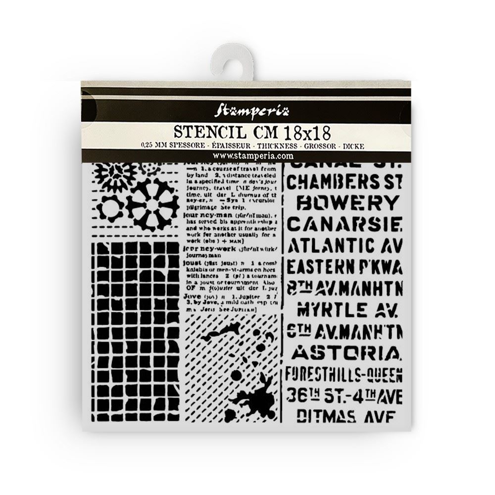 Stencil Voyages Fantastiques texture miste