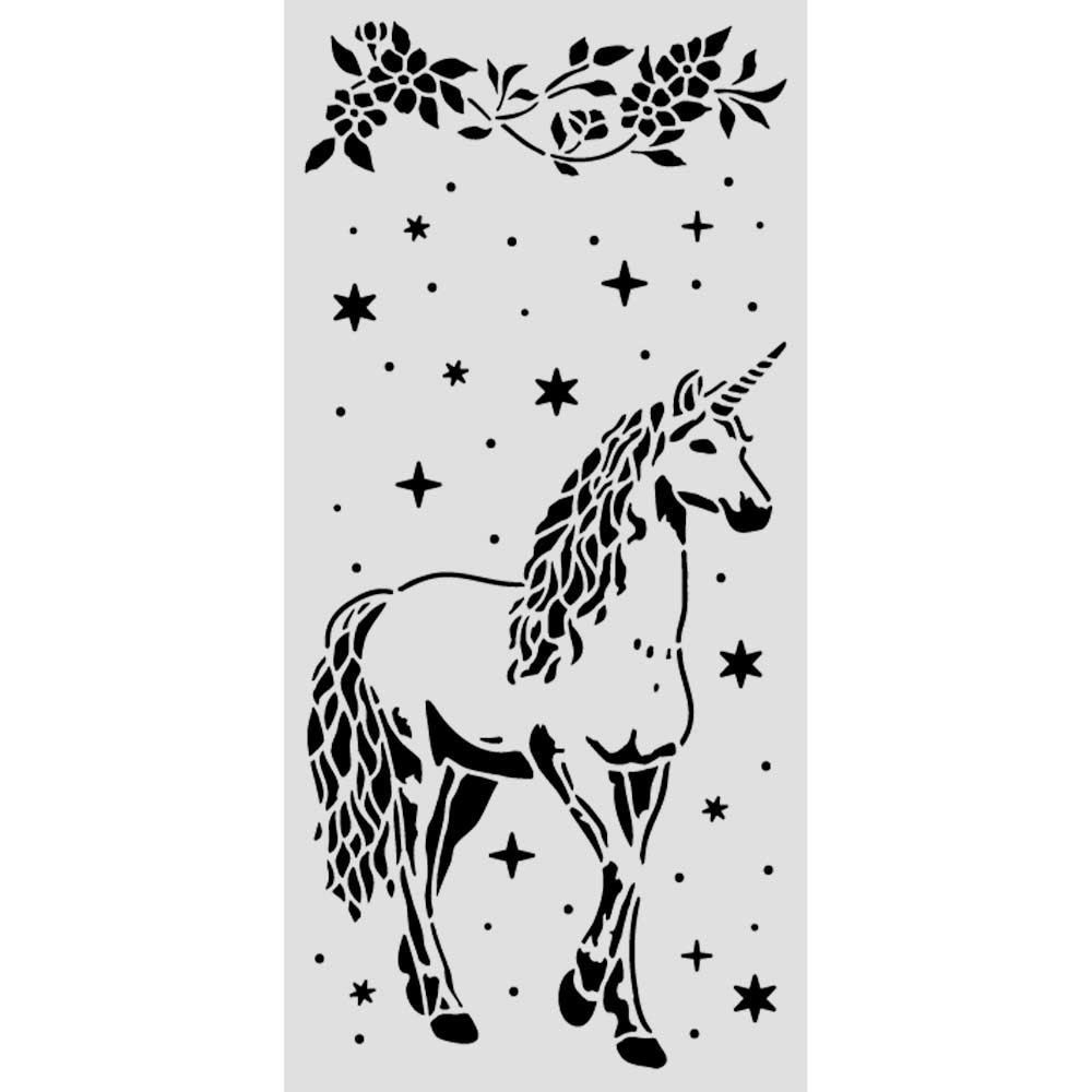 Stencil Wonderland unicorno e stelle