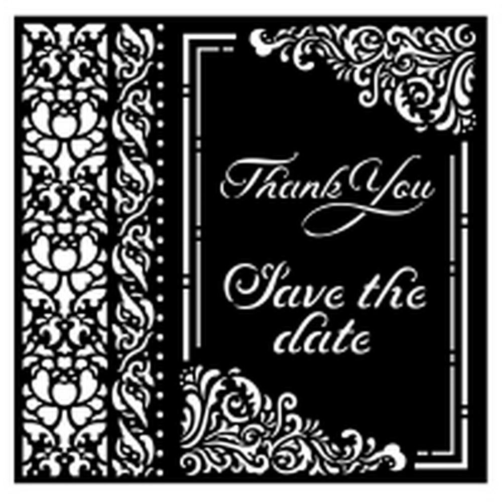Stencil You and me thank you save the date
