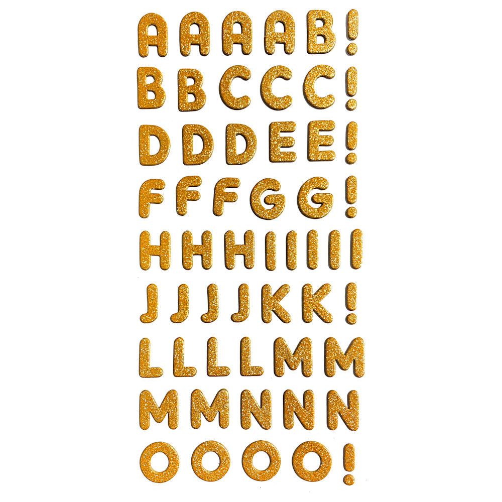Stickers Christmas Alphabet Gold Glitter