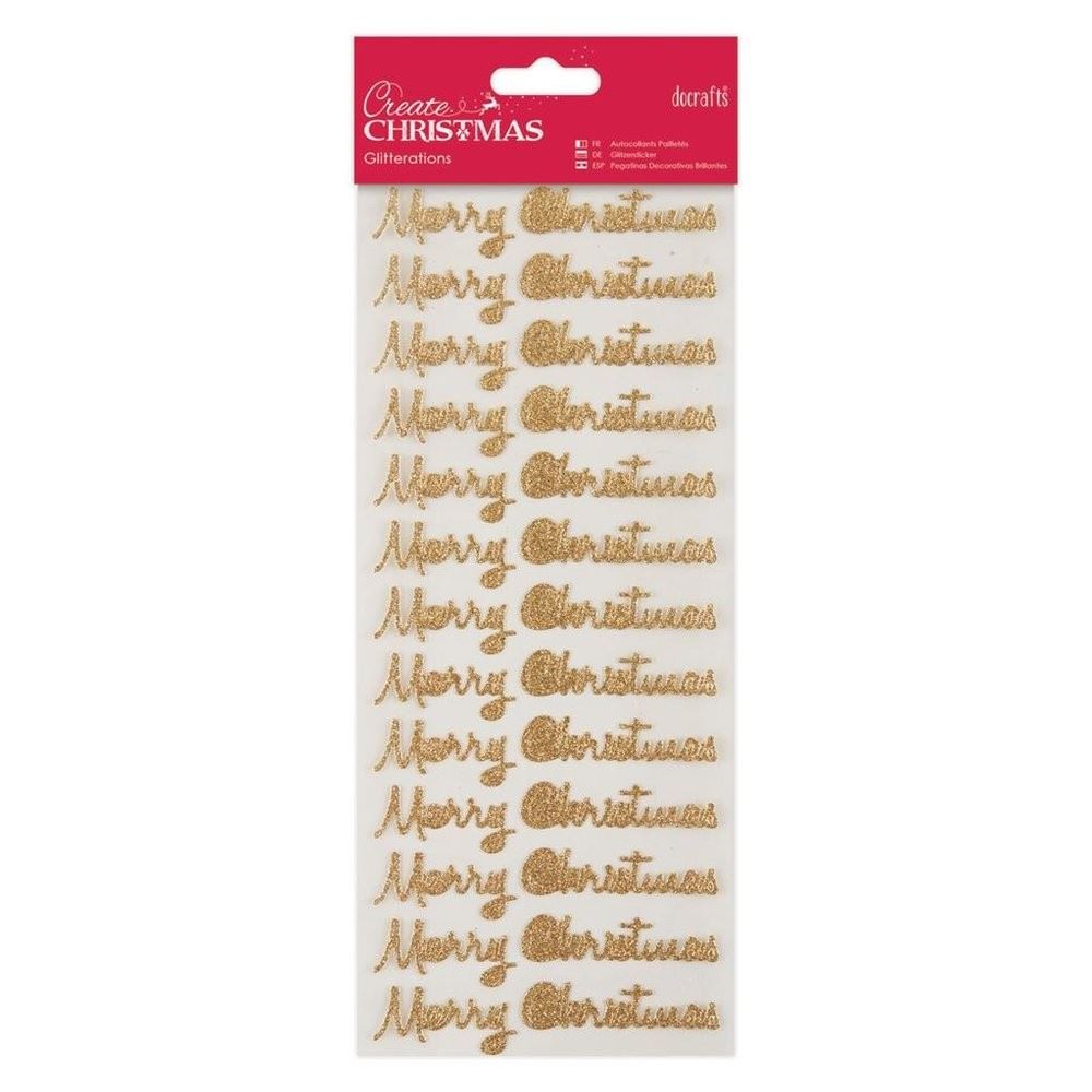 Stickers Christmas Glitterations Merry Christmas Gold