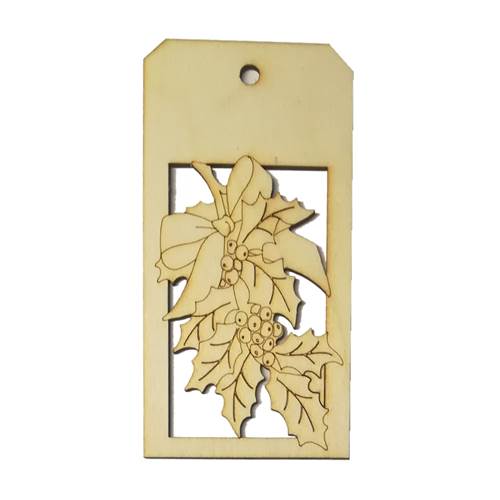 Tag in legno con Agrifoglio