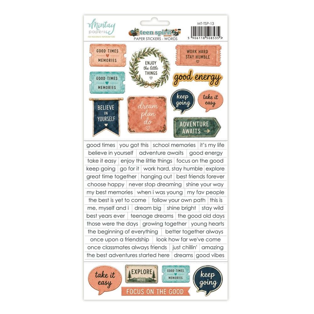 Teen Spirit Paper Stickers Words