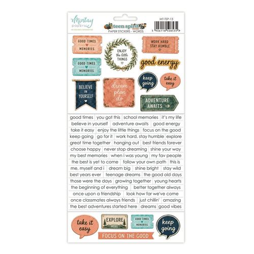 Teen Spirit Paper Stickers Words