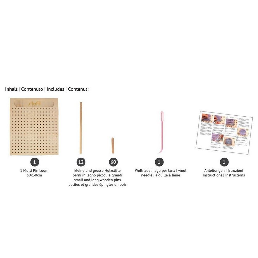 AHANDMAKER 24 Carte Per Tessitura In Legno 5,4x5,5 Cm | 9 Fori Per Telaio | Strumento Per Tessitura A Mano Per Sciarpe E Arazzi
