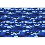 Tessuto Interlock Stampato Camouflage Blu