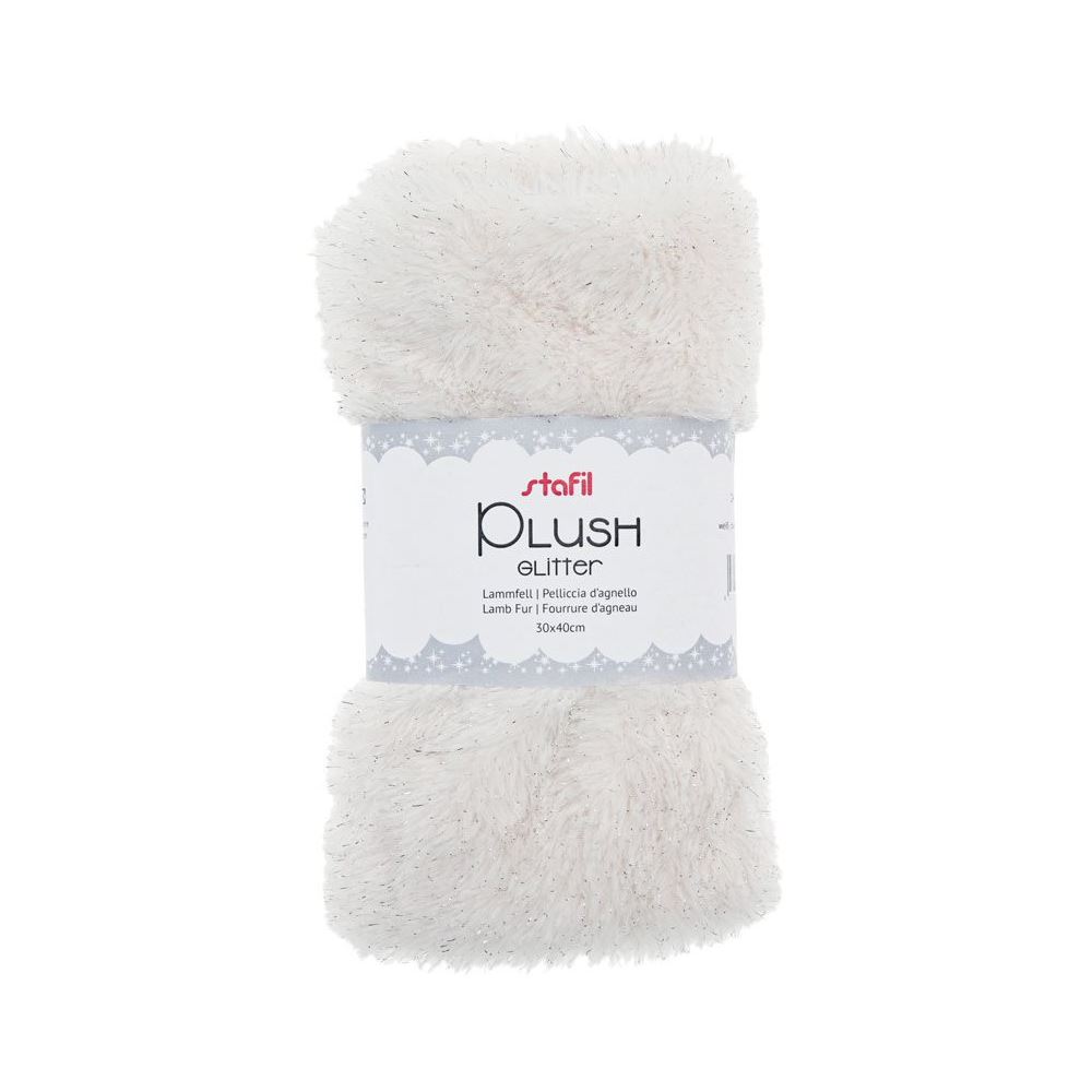 Tessuto Peluche Bianco con Lurex Plush Glitter