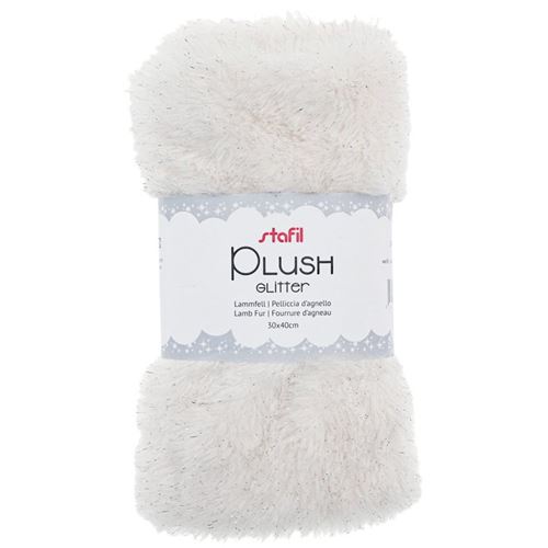 Tessuto Peluche Bianco con Lurex Plush Glitter