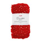 Tessuto Peluche Rosso con Stelline Oro