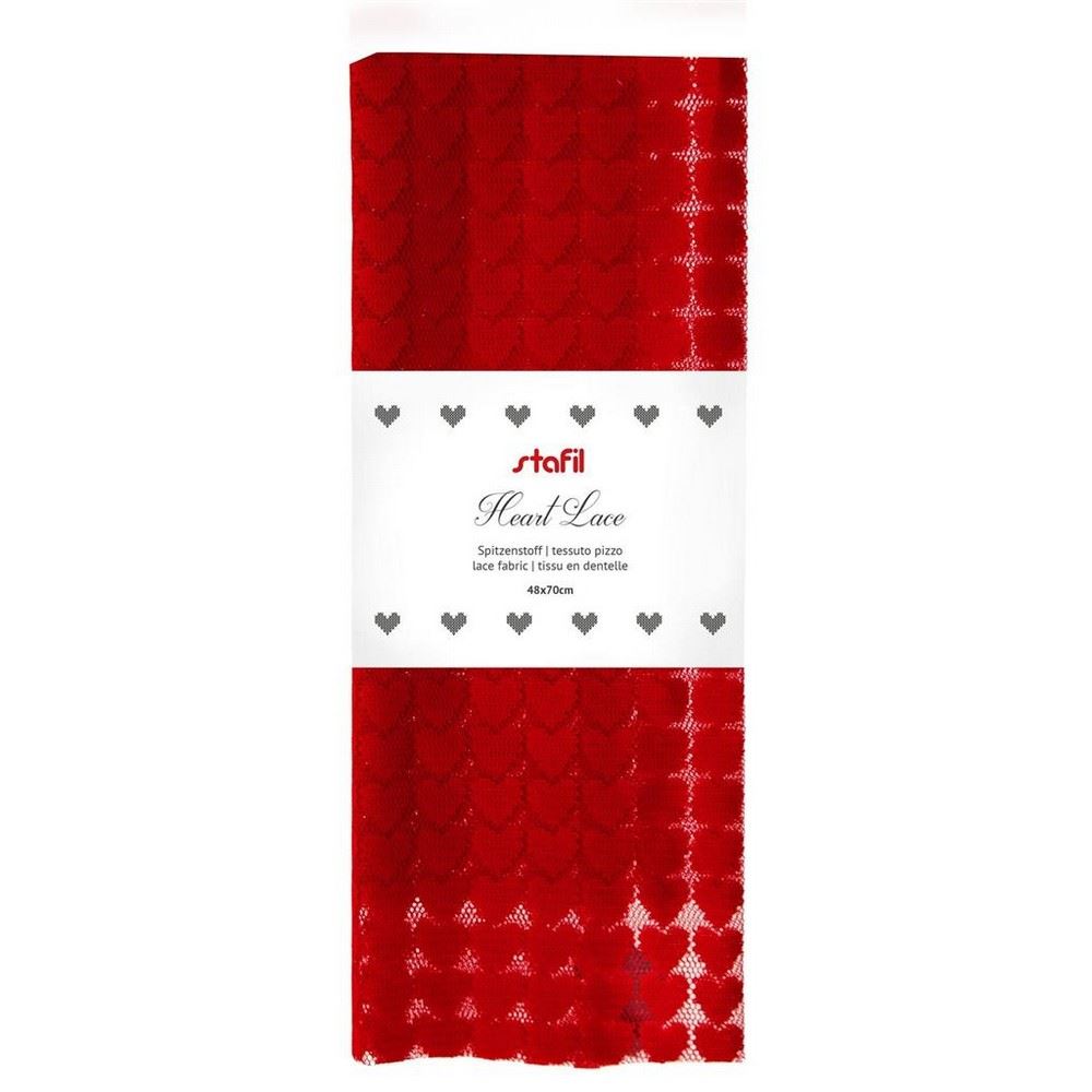 Tessuto Pizzo Hearth Lace Rosso Stafil