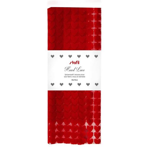 Tessuto Pizzo Hearth Lace Rosso Stafil