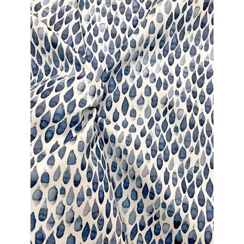 Tessuto Similpelle Leanne's Flower Foglie Blu