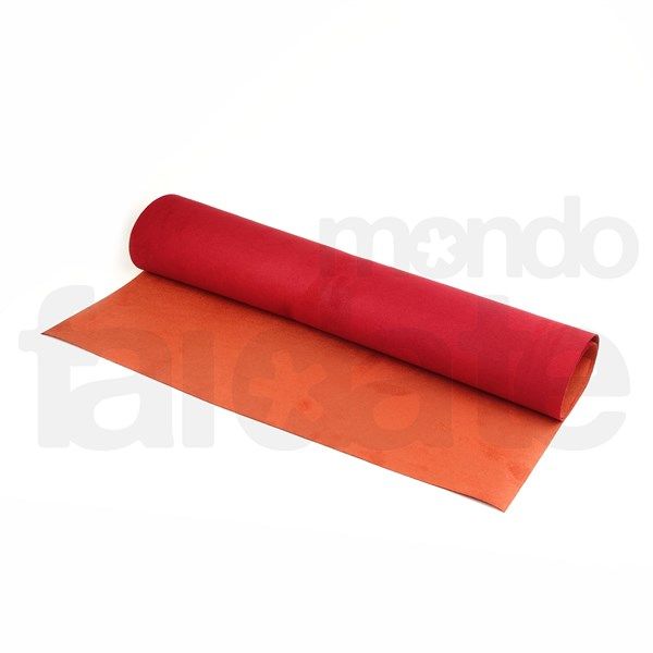 Tessuto Similpelle Scamosciato Rosso Arancio