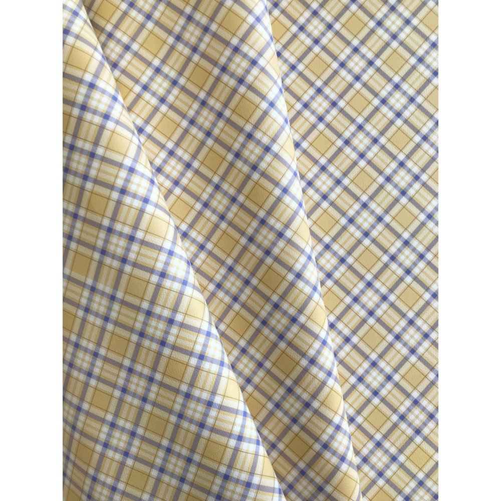 Tessuto Similpelle Tartan Summer Giallo