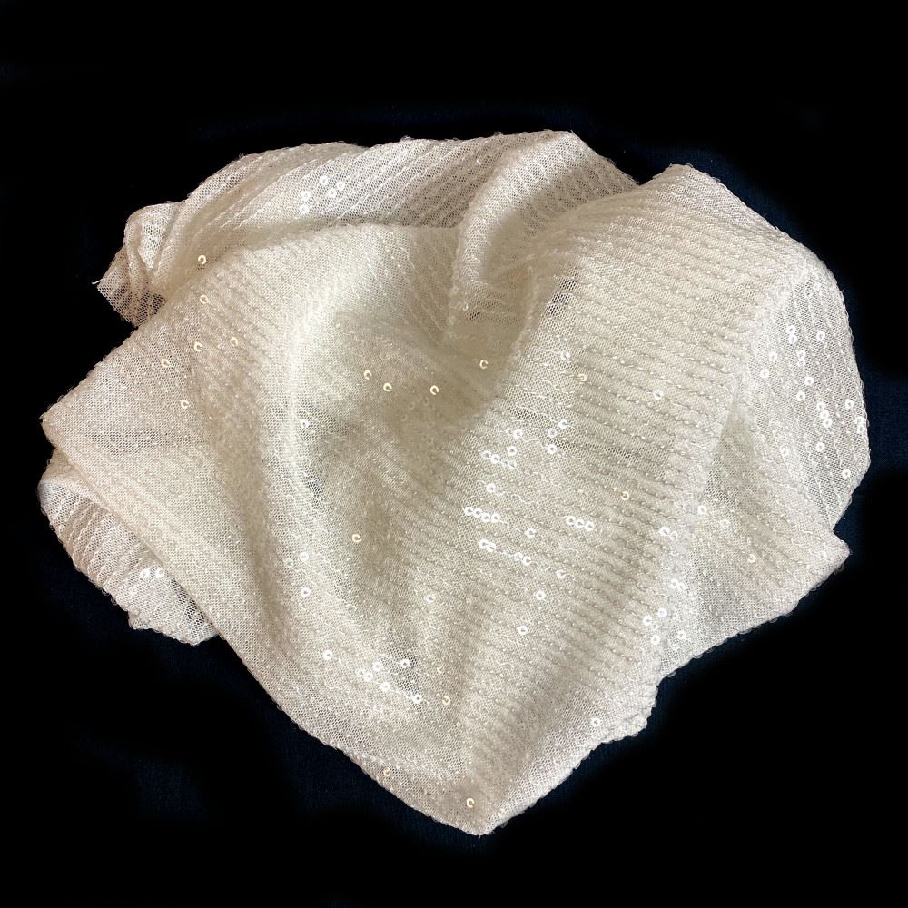 Tessuto il Pajettino colore bianco cm 50 x 60