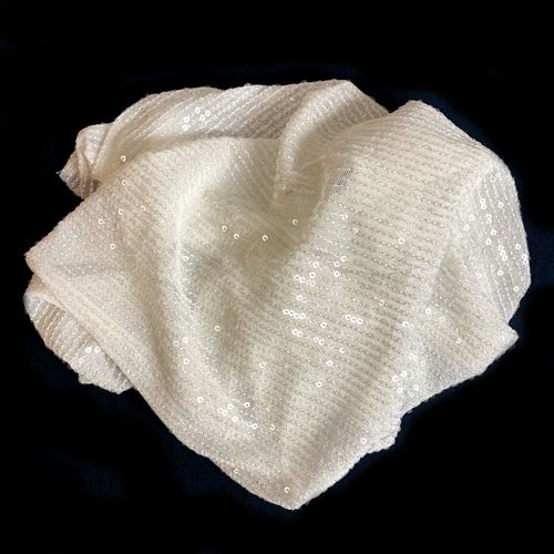 Tessuto il Pajettino colore bianco cm 50 x 60