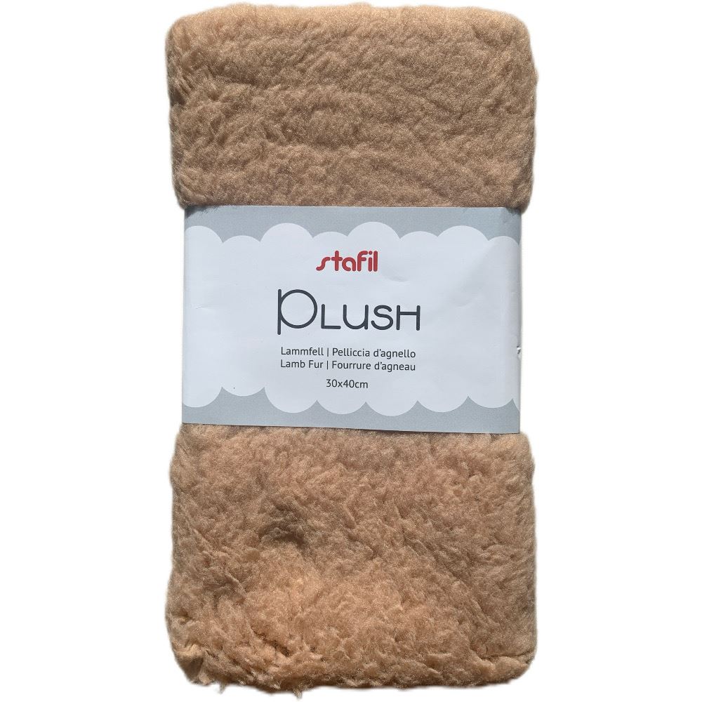 Tessuto pelliccia d'agnello Plush Cammello cm 30 x 40