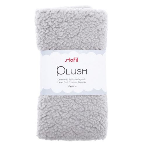 Tessuto pelliccia d'agnello Plush Grigio Chiaro cm 30 x 40