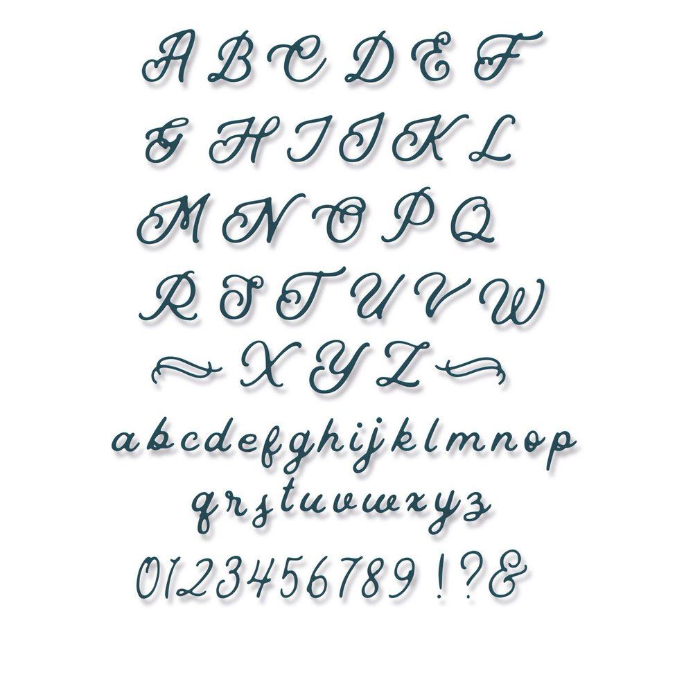 Thinlits Alfabeto Manoscritto Sizzix