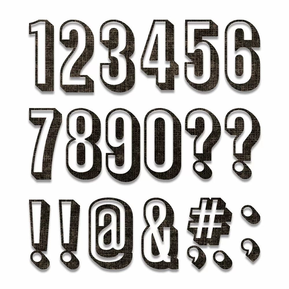 Thinlits Alphanumeric Shadow Numbers