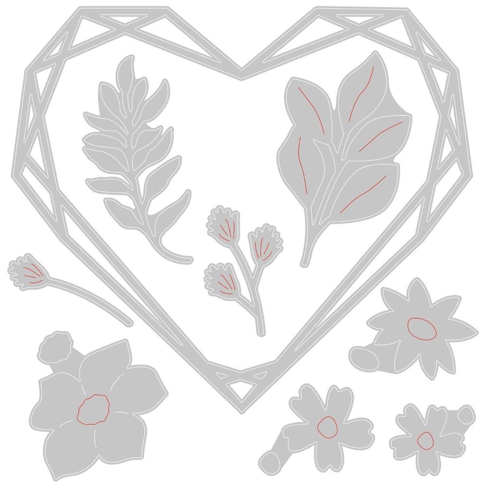Thinlits Floral Geo Heart Frame