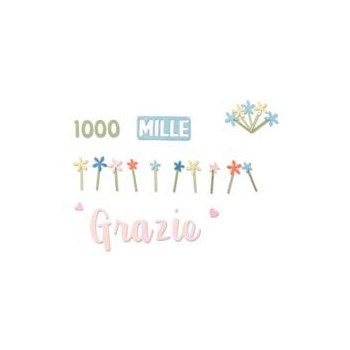 4 Fustelle Metalliche Per Biglietti: Alfabeto Per Scrapbooking, Buon Compleanno, Festa Del Papà, Mamma, Anniversario, Fai Da Te