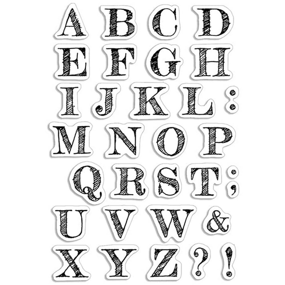 Timbri acrilici Alfabeto Maiuscolo Design Uppercase Alphabet