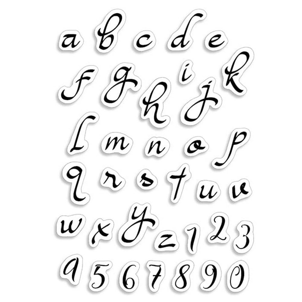 Timbri acrilici Alfabeto Minuscolo e Numeri Moonlight Lowercase