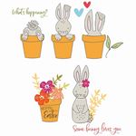 Timbri acrilici Coniglietti e Fiori
