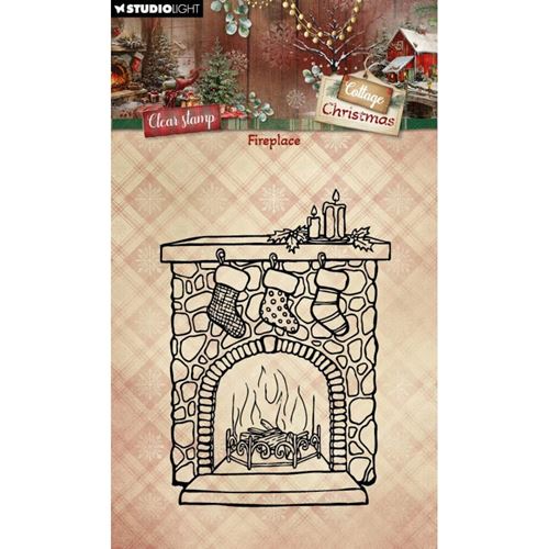 Timbri acrilici Cottage Christmas Caminetto