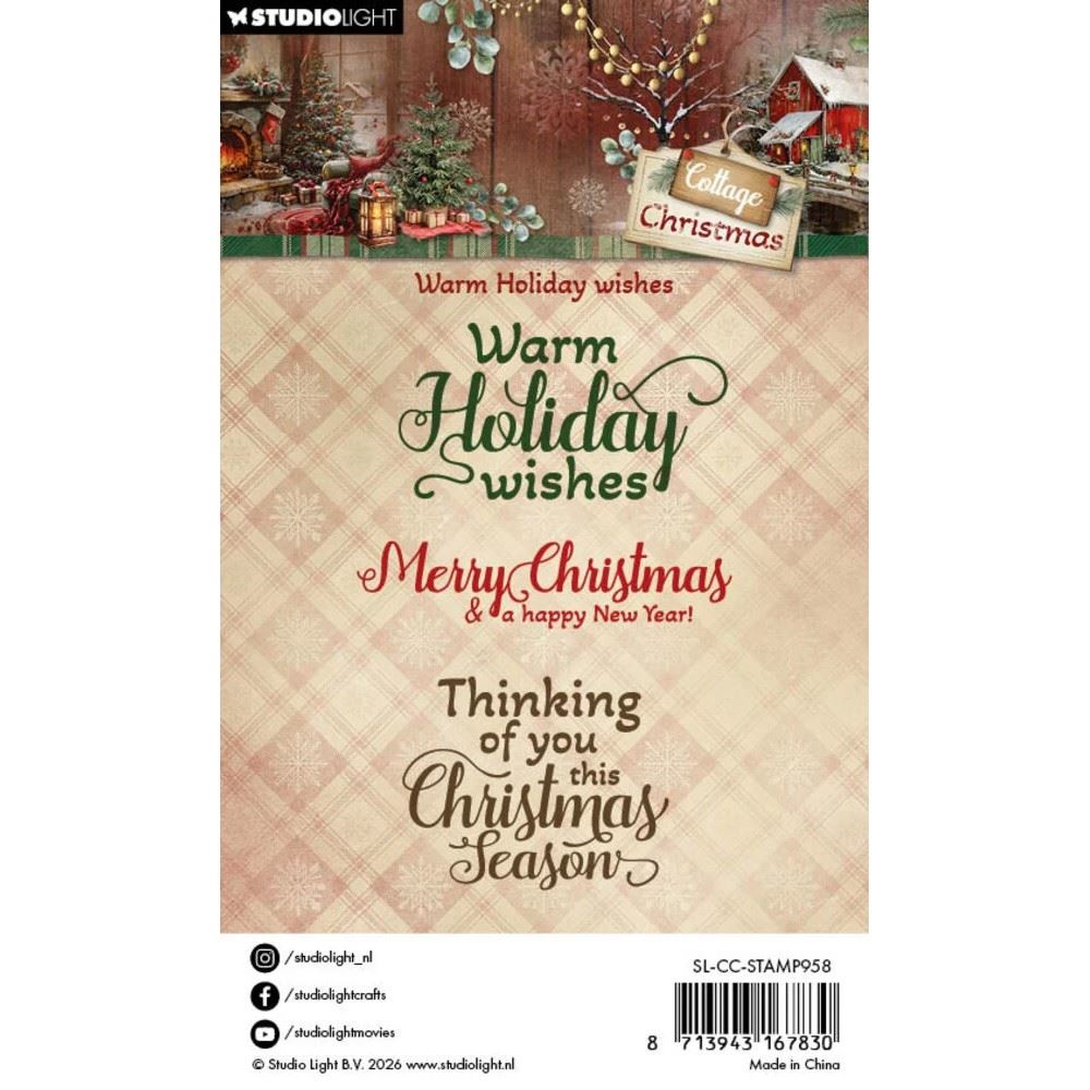 Timbri acrilici Cottage Christmas Warm Holiday Wishes