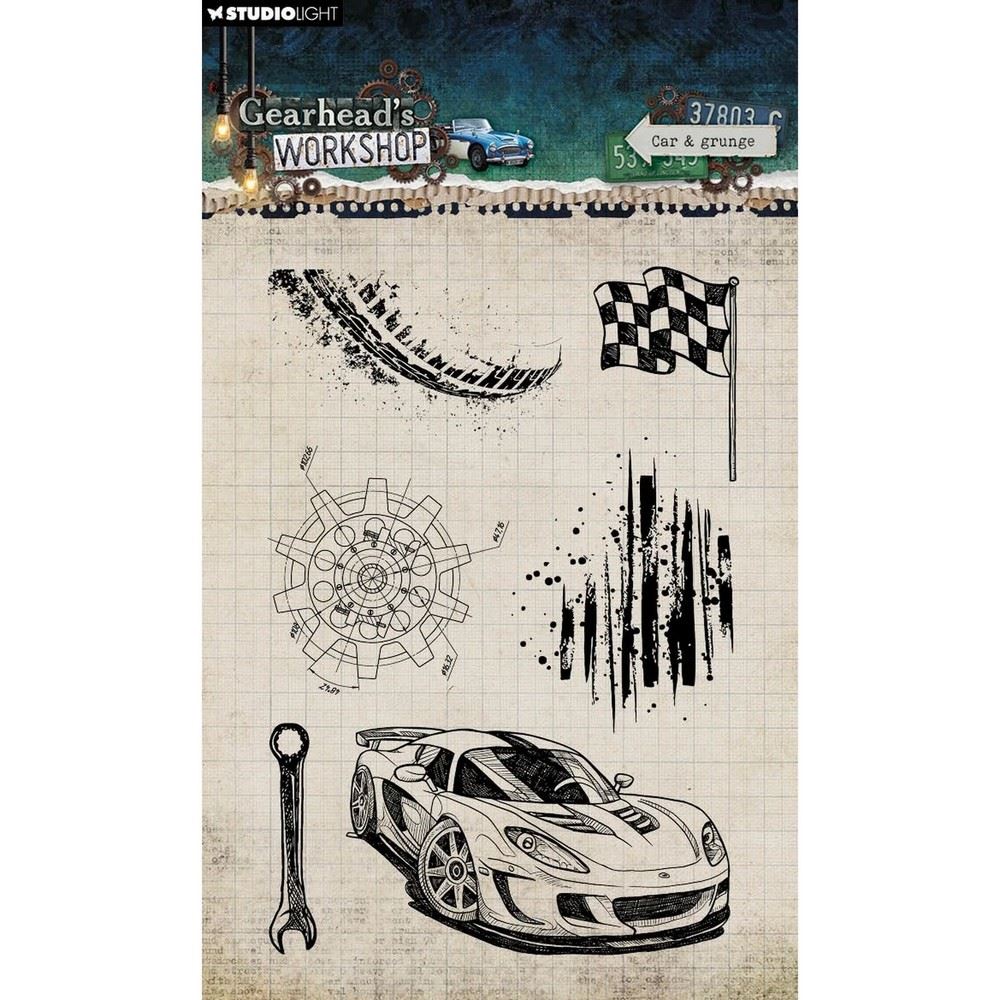 Timbri acrilici Gearhead's Workshop Car & Grunge