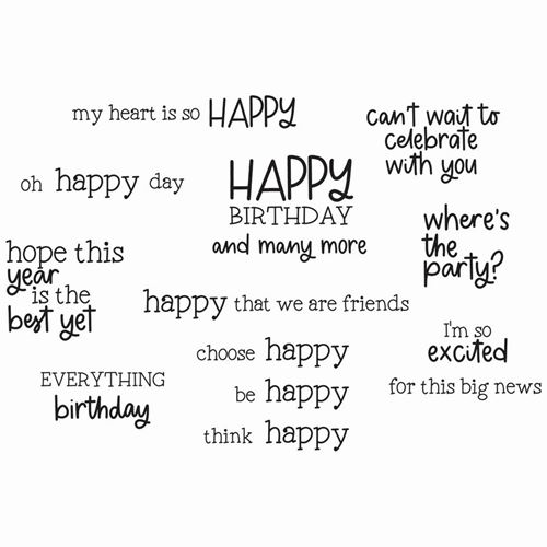 Timbri acrilici Happy Everything Sentiment