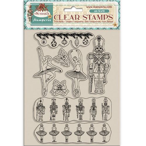 FGen Set 6 Timbri In Silicone Per Natale - Fogli Trasparenti 14x14cm Con Motivi Invernali E Scritte - Per Scrapbooking, Biglietti E Decorazioni Fai Da Te