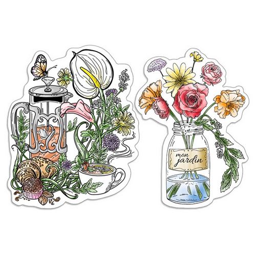 Timbri acrilici Thé et mon fleurs