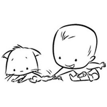 Timbro Bimbo con Gattino