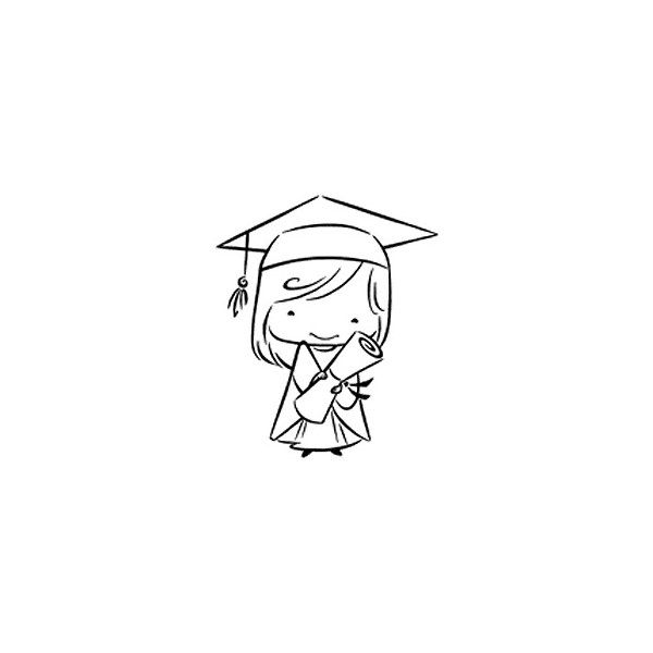 Timbro Girl con laurea
