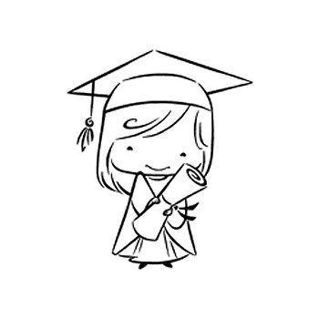 Timbro Girl Con Laurea Mondo Fai Da Te